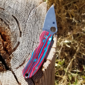 Spyderco Para 3 Berry N Blue G-carta scale set